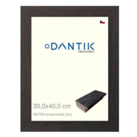 DANTIK rámeček 30 × 40, RETRO tmavě šedý plexi čiré