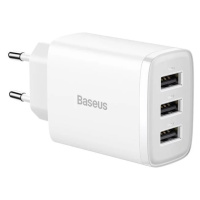 Nabíječka Baseus Compact Quick Charger, 3x USB, 17W (White)
