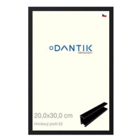 DANTIK rámeček 20 × 30, ALU profil 7003 Černý matný sklo čiré