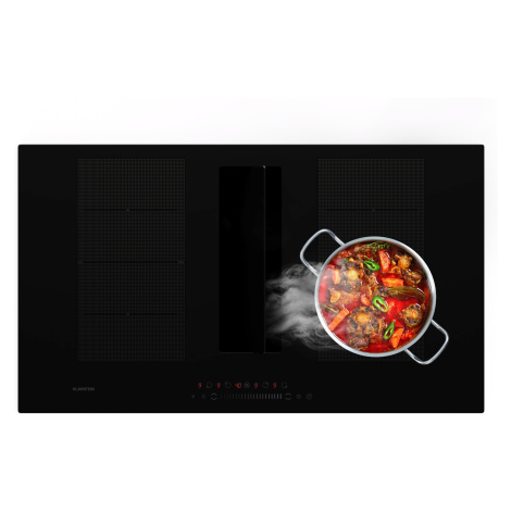 Klarstein Chef-Fusion Down Air System, indukční varná deskA DownAir digestoř, 90 cm, 600 m³/h EE