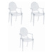Set tří židlí BUSAN průsvitné (3ks)