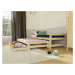 Benlemi Jednolůžková postel SIMPLY 90x200 3v1 s přistýlkou a 2 úložnými šuplíky Zvolte barvu: Tm