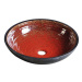 SAPHO ATTILA keramické umyvadlo, průměr 42,5 cm, tomatová červeň/petrolejová
