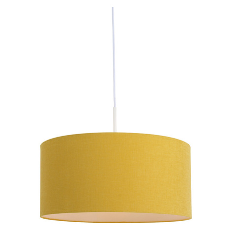 Závěsná lampa bílá se žlutým odstínem 50 cm - Combi 1 QAZQA