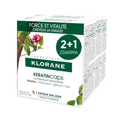 KLORANE KeratinCaps - Síla & vitalita, vlasy a nehty, doplněk stravy 3 × 30 tobolek