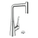 Dřezová baterie Hansgrohe Metris s vytahovací sprškou, 2 proudy chrom 73827000