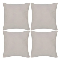 4 béžové potahy na polštářky bavlna 40 × 40 cm