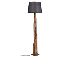 Černo-hnědá stojací lampa s textilním stínidlem (výška 165 cm) Kule – Opviq lights