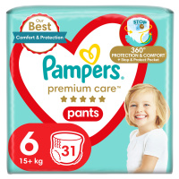 Pampers Premium Care Pants Plenkové kalhotky vel. 6, 15+ kg, 31 ks