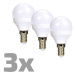 Žárovka LED E14  6W miniGLOBE bílá teplá ECOLUX SOLIGHT WZ433-3 3ks