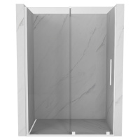 MEXEN/S Velar posuvné sprchové dveře 130, transparent, bílá 871-130-000-01-20