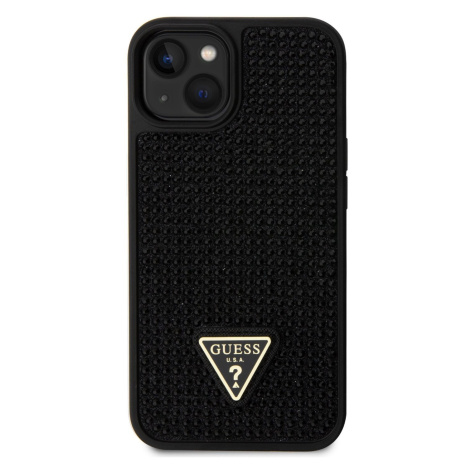 Zadní kryt Guess Rhinestones Triangle Metal Logo pro Apple iPhone 13, black