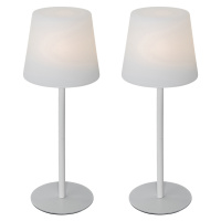 Sada 2 dobíjecích stolních lamp bílých 40 cm IP54 - Jude