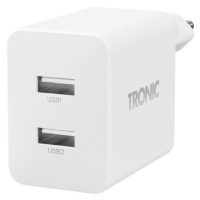 TRONIC® Duální nabíječka USB-A , 30 W (bílá)