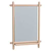 Nástěnné zrcadlo s poličkou s dřevěným rámem 52x74 cm Milford - Rowico