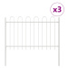 vidaXL Zahradní plot 3 pcs Bílá 5,1 x 1 m Práškově lakovaná ocel