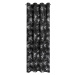 Dekorační vzorovaný velvet závěs s kroužky BREDA černá/stříbrná 140x250 cm (cena za 1 kus) MyBes