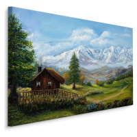 MyBestHome BOX Plátno Dům Na Pozadí Horské Krajiny Varianta: 90x60