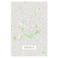 Mapa Opava color, (26.7 x 40 cm)