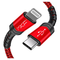 Kabel USB-C, na Lightning, 20W, 2A, 1,2 m, červená