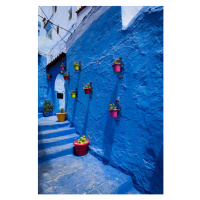 Fotografie Alleyway in Chefchaouen, Morocoo, AscentXmedia, 26.7 × 40 cm