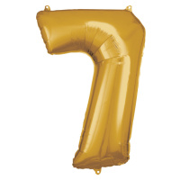 Balónek fóliový číslice 7 zlatá 58 x 88 cm