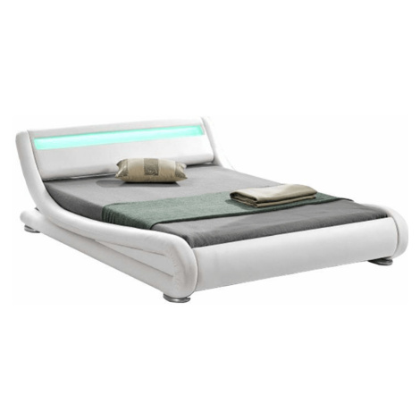 Moderní postel s RGB LED osvětlením FILIDA, bílá, 180x200cm Tempo Kondela