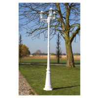 vidaXL Zahradní lampa Kingston, kandelábr se 3 rameny 215 cm, bílý