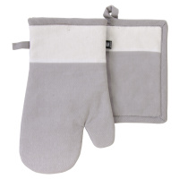 Kuchyňský SET rukavice/chňapka UNIVERSAL tmavě šedá, 18x30 cm/20X20 cm , 100% bavlna