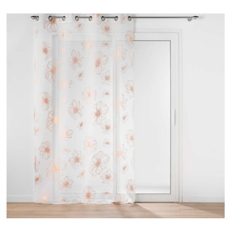 Bílo-růžová záclona 140x280 cm Joyce – douceur d'intérieur