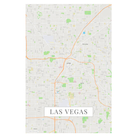 Mapa Las Vegas color, (26.7 x 40 cm)
