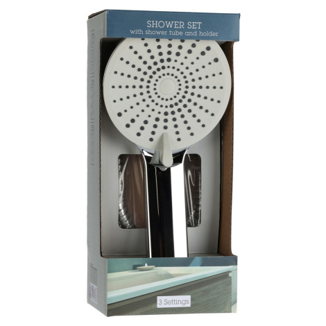 Sprchový set Elegant chrom, sprcha pr. 11 cm, 3 funkce, hadice a držák, ABS