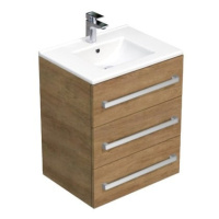 Koupelnová skříňka s umyvadlem SAT Cube Way 60x71x46 cm dub Hickory CUBE46603DHMOD