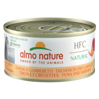 Almo Nature HFC Natural 12 x 70 g výhodné balení - tuňák a krevety