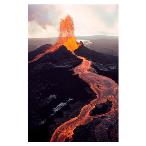 Umělecká fotografie Kilauea Volcano Erupting, Jim Sugar, (26.7 x 40 cm)
