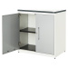 mauser Skříň s otočnými dveřmi, v x š 830 x 800 mm, plastová deska, 1 police, čistá bílá / bílý 