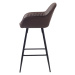 Furniria Designová barová židle Dana tmavě hnědá ekokůže - II. třída
