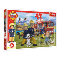 Puzzle maxi 15 dílků Požárník Sam - Tým v akci 60x40cm v krabici 40x27x5cm 24m+