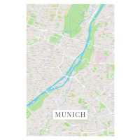 Mapa Munich color, 26.7 × 40 cm