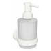 Sapho XR103W X-Round White dávkovač mýdla 200 ml, mléčné sklo/bílá