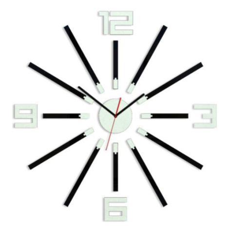 ModernClock 3D nalepovací hodiny Sheen černo-bílé