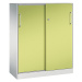 C+P Skříň s posuvnými dveřmi ASISTO, výška 1292 mm, šířka 1000 mm, světlá šedá/viridianová zelen