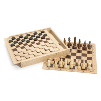 Jeujura Dřevěné šachy a dáma v dřevěném boxu