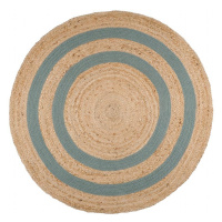 Jutový koberec - rohožka CARPET MAORI béžová/zelená Ø 90 cm France