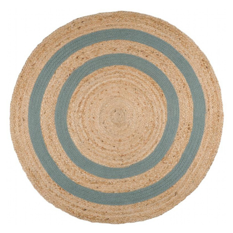 Jutový koberec - rohožka CARPET MAORI béžová/zelená Ø 90 cm France SM France