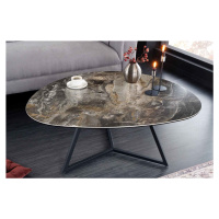 LuxD Keramický konferenční stolek Paquita 90 cm taupe mramor