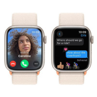 APPLE Watch Series 9 GPS 45mm hliníkové pouzdro se sportovním řemínkem, Starlight