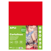 APLI sada barevných papírů, A4, 170 g, červený - 50 ks