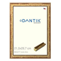 DANTIK rámeček 21 × 29,7, BEAUTY zlatý sklo čiré