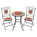 tectake 401637 zahradní nábytek mozaika kulatý stůl a 2 židle - hnědá hnědá keramická mozaika